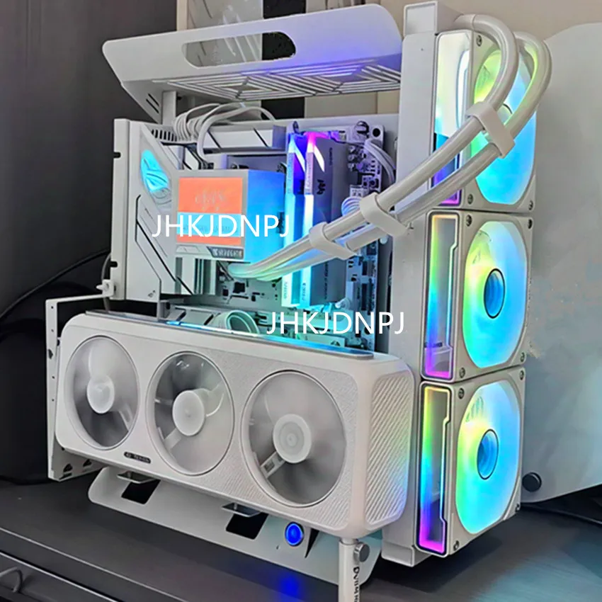 X8 ATX Open Frame Case 240/360 Water Cooling Air Cooling ATX Rack Vertical GPU Mounting Computer