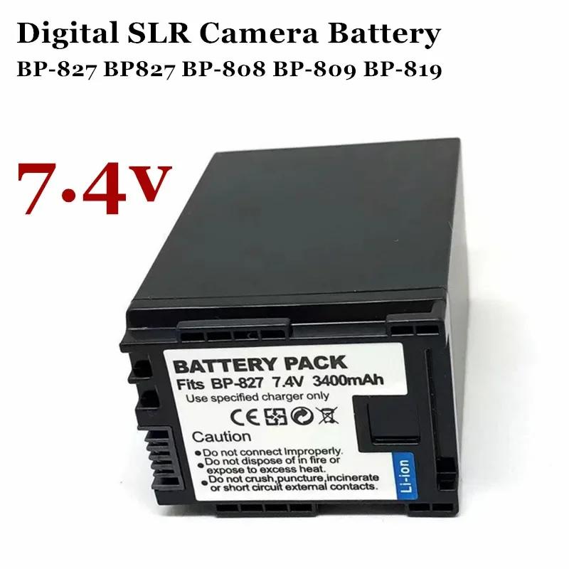 

Digital SLR Camera Battery 3400mAh BP-827 BP827 BP-808 BP-809 BP-819 Battery for Canon HG31 HF20 HF10 HF100 HF11 HFS100 BP827