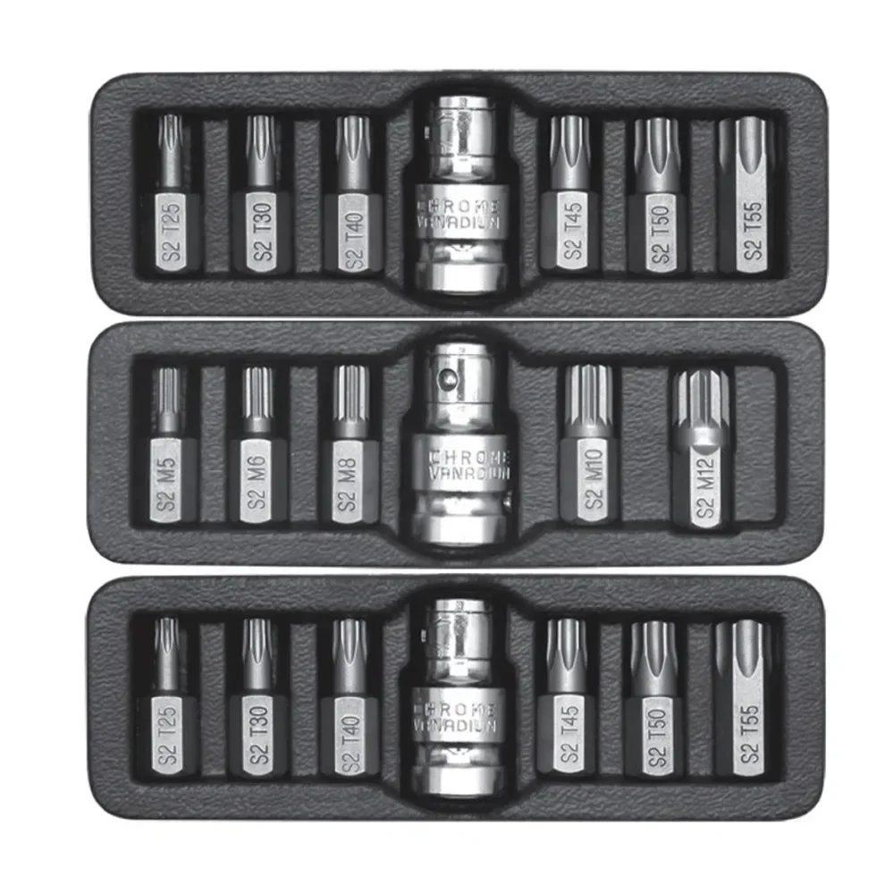 Screwdriver Head Set Hexagonal Twelve Pointed Star Shaped Spline New Sleeve Conversion Bit 7pcs/set 3/8\