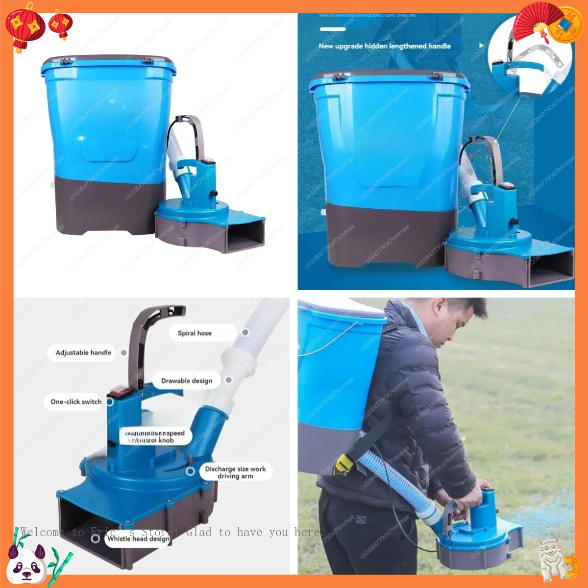 Lithium Battery Electric Fertilizer Backpack Road Salt Spreader Garden Seeder For Home Farm
