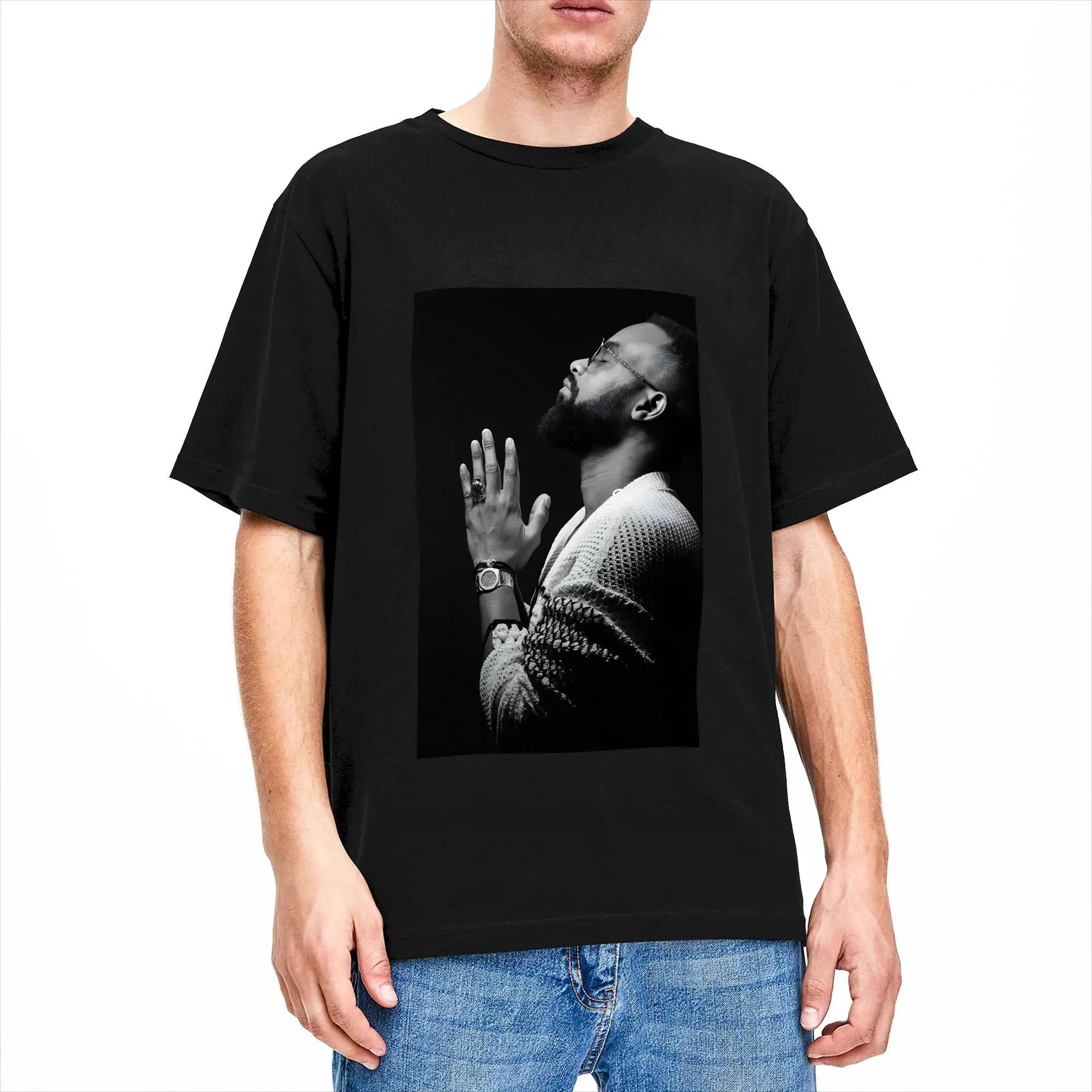 Fally Ipupa Musician Pure Cotton T-Shirt For Men Summer  Vintage T Shirts Breathable Novelty Tees Oversized Loose Tops