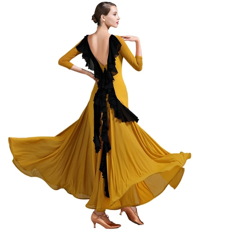

Fashion Sweeping Dance Floor Modern Dance Skirt Dress Dress National Standard Dance Clothes Practice Clothes Performance Clothes