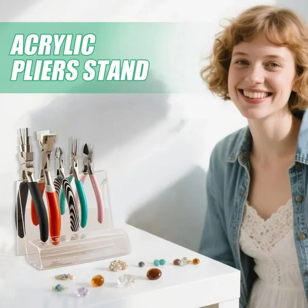 Support de pinces en acrylique, Design peu encombrant, support moderne, organisateur d'outils de bijoux, présentoir Transparent