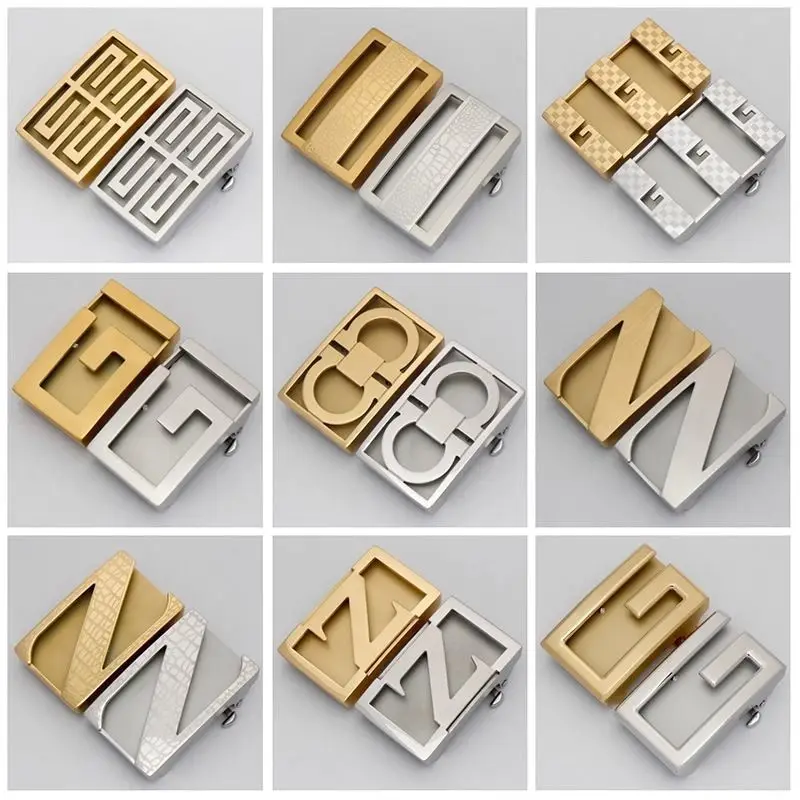 Brand Men's Solid 4cm Width Stainless Steel Belt Buckle High Quality Stainless Steel Metal Buckle Fashion Jeans Accessories