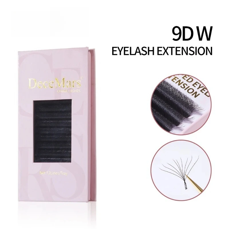 9D Big Flower Dense Roots - W Shaped Eyelash Extension (12line/Tray)