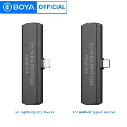 BOYA BY-WM4 Pro RXD/RXU Wireless Microphone Receiver for iPhone Android Type-c Smartphone Device Mic System Accessories