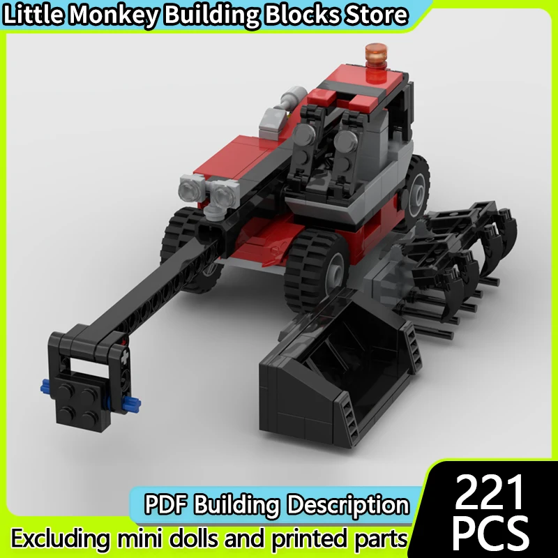 City Car Model MOC Building Bricks MLT 840-145 PS Telehandler Modular Technology Children Holiday Gifts Assemble Toys Suit