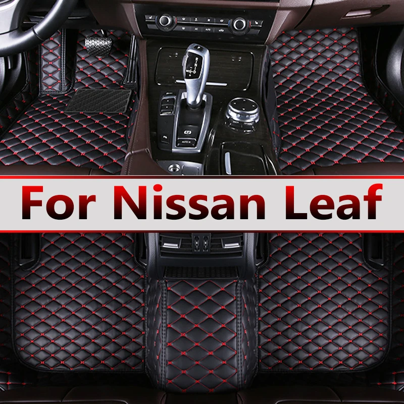 Car Floor Mats For Nissan Leaf ZE1 2018~2022 Luxury Leather Mat Durable Pad Carpets Interior Parts Rugs Set Car Accessories 2019