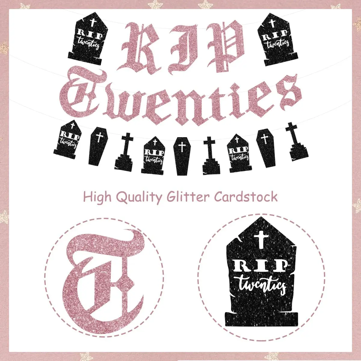 Cheereveal Rip Twenties Banner Garland Death To My Twenties Funeral for My Youth Funny 30th Birthday Party Decorations for Women