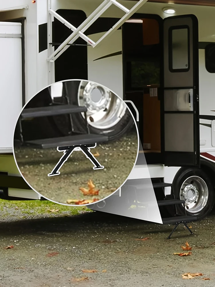 

RV Folding Step Board Bracket Height Ranges From 2.8in To 11.3in RV Folding Foot Stabilizer for RV Travel Trailers Motorhomes