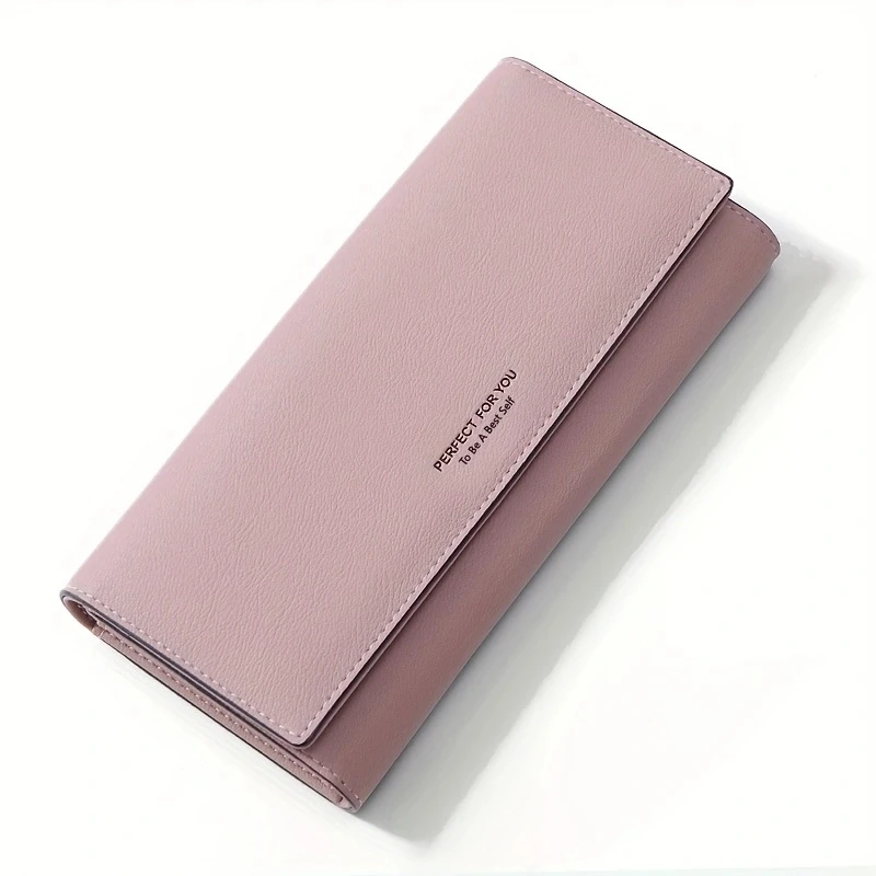 New Simple Women Leather Wallet Designer Clutch Female Long Wallets Ladies Purses Strap Money Clip Card Holder Carteras