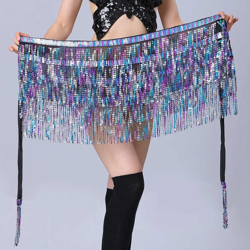 ベリーダンスアクセサリーヒップスカーフスパンコールタッセルウエストチェーンベルトダンスウェア衣装ヒップベルト女性のためのパフォーマンス小道具