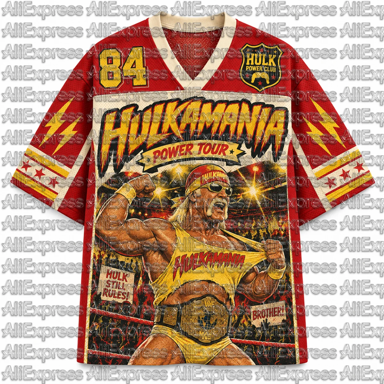 2026 Popular 80s Themed Sports Fashion Short Sleeved V-neck Mesh Streetwear Retro Band Movie Game Fan Gift T-shirt