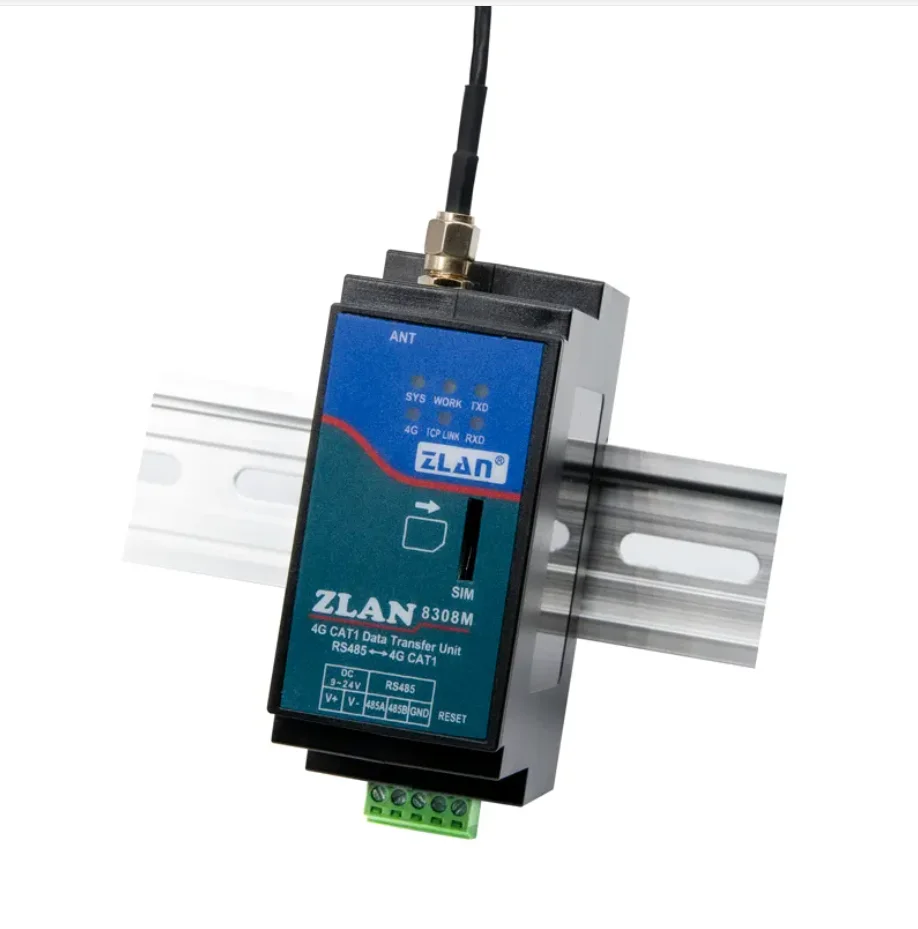 CAT1 4G DTU gateway industrial ZLAN8308M serial port gsm modem serial to ethernet module ethernet to rs485 server