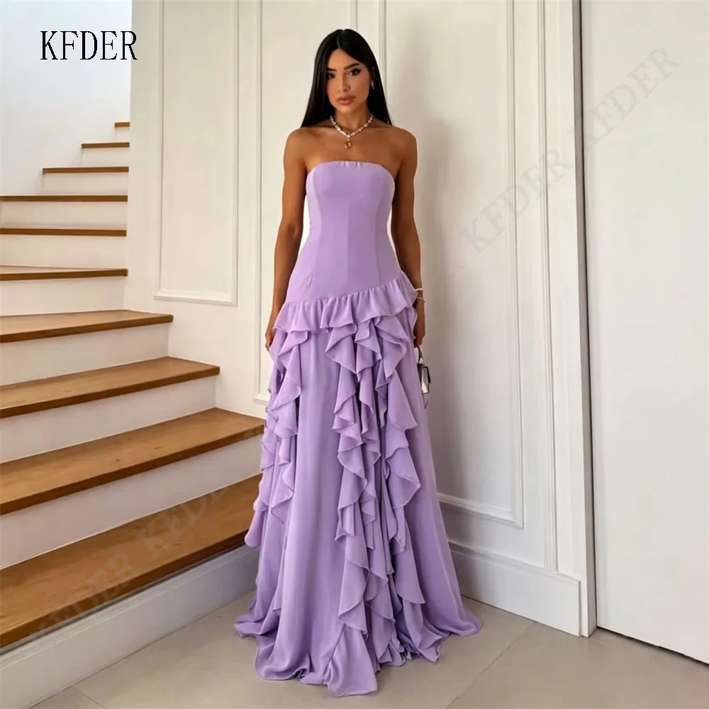 

Purple Dubai Dresses Luxury Evening Dress Satin Side Slit Women's Elegant Luxury Party Dress Custom Made Ruched Prom 1 sold