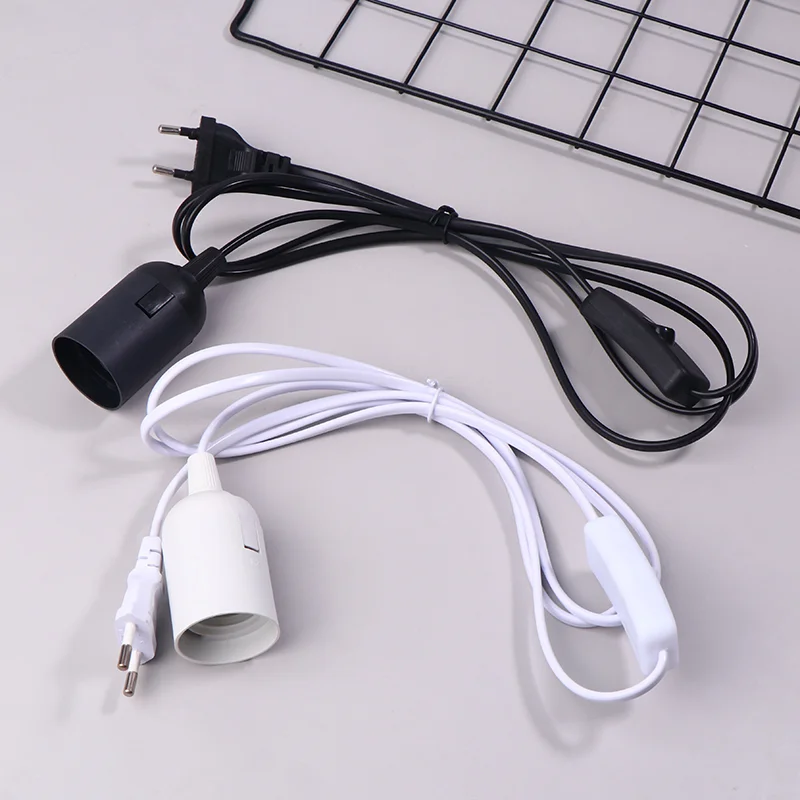 EU Plug E27 220V Lamp Base Holder With ON/OFF Switch Power Cord Cables Hanging Pendant LED Light Fixture Lamp Bulb Socket Cord