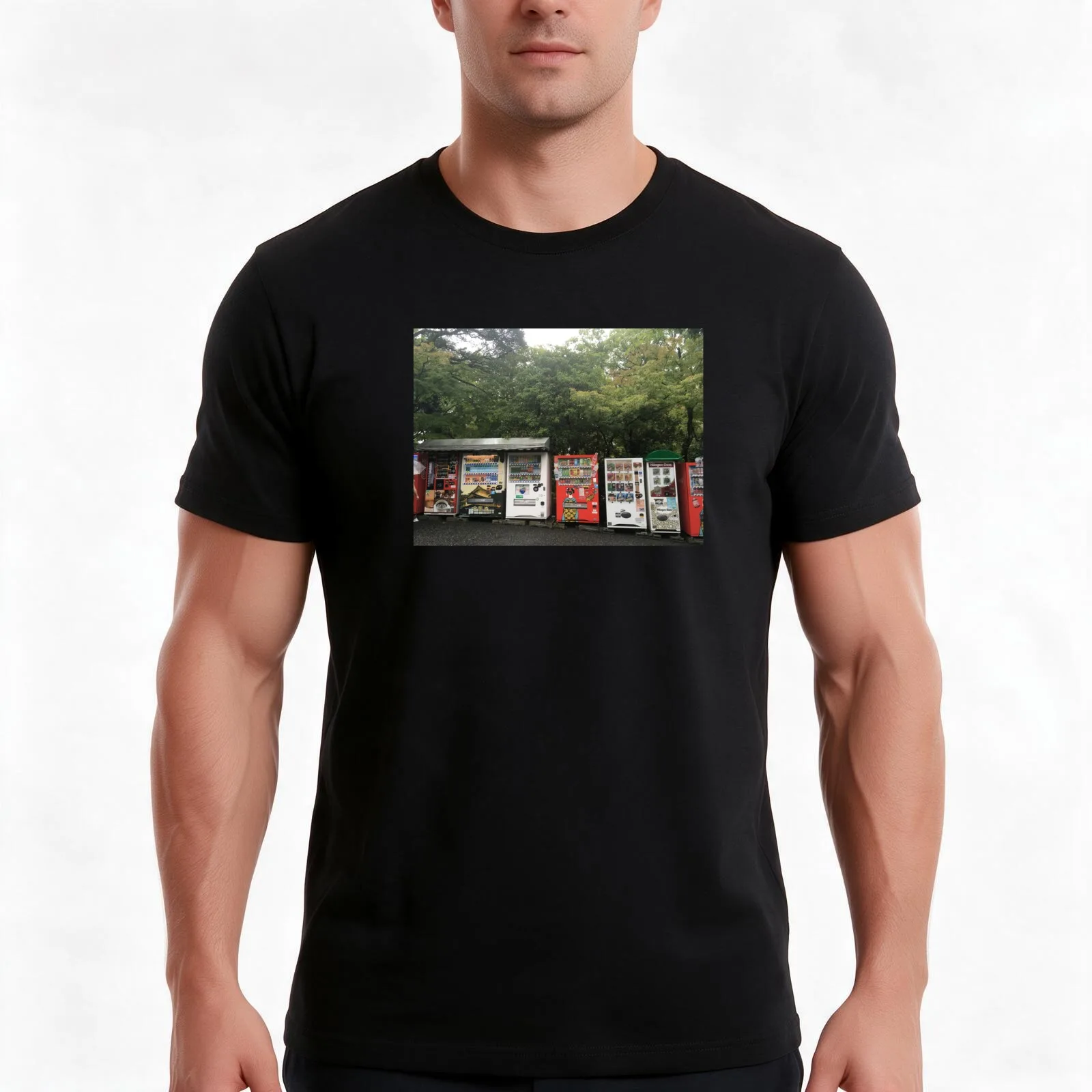 Vending Machines in Kyoto T-Shirt, Summer Casual Cotton Tee, Oversized Streetwear Tops, Vintage Graphic Print, Unisex Men Women