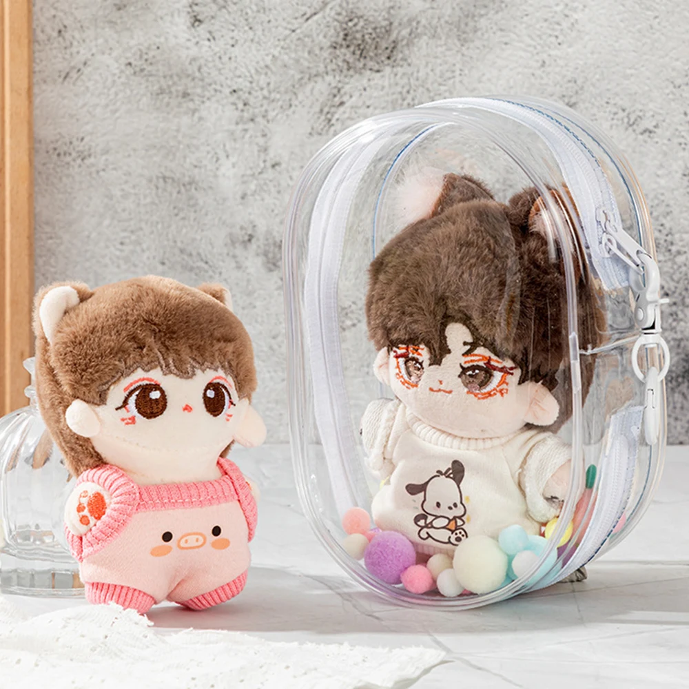 Clear Outdoor Bag New Style Mini Kawaii Plush Dolls Storage Pouch For 15cm-16cm Plushy Doll Anime Cartoon Nendroid Toy