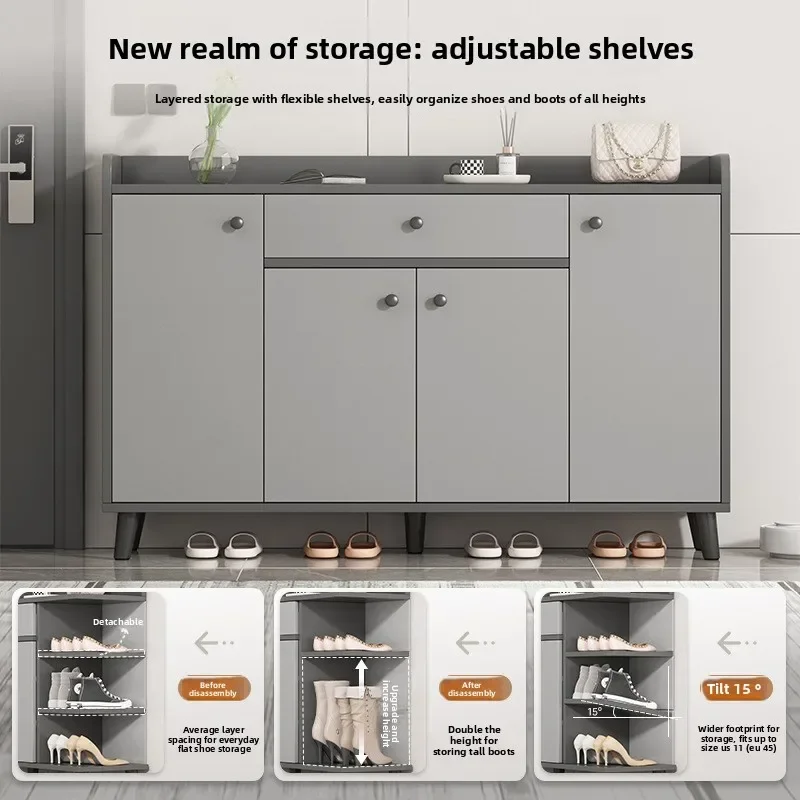 Exquisite Multi-functional shoe cabinet household door storage cabinet wall locker two-in-one cabinet