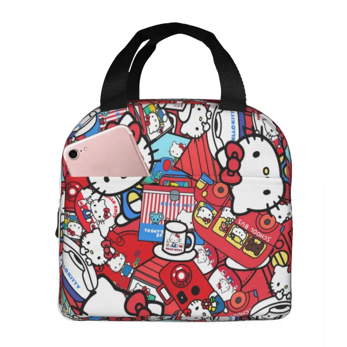 

Hello Kitty Cartoon Insulated Lunch Bag Storage Food Box Portable Cooler Thermal Lunch Boxes For Work