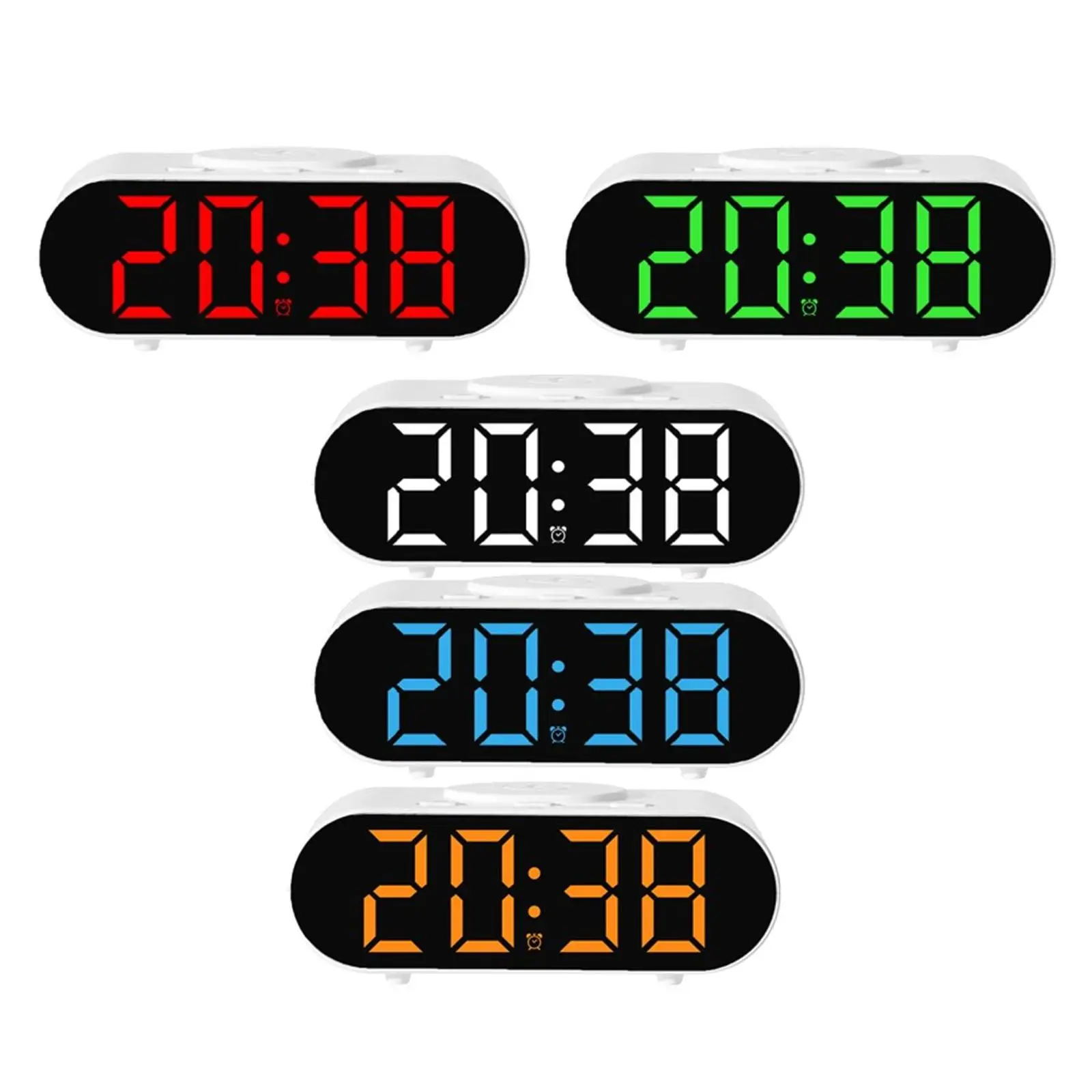 Digital Alarm Clock Simple Arabic Numerals Multifunctional Night Light Bedside Clock Phone Fast Charging for Home Office