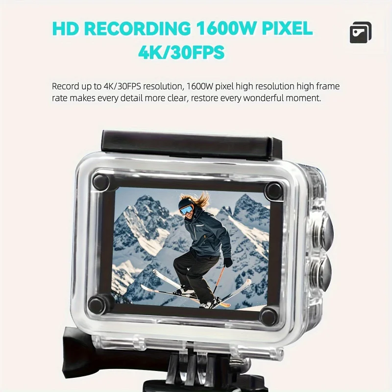 Regaton 4K 30FPS Ultra HD Action Camera, 20MP EIS Stabilization Sport Cam With Remote Control, Cycling Helmet Mount Accessories - view 3
