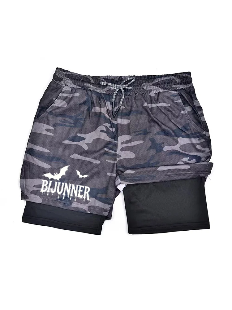 Men's Anime Hunter x Hunter Gym Shorts Bilayer 2-in-1 Breathable Quick-drying Absorb Sweat Sports Short Gym Jogging Pants df0576