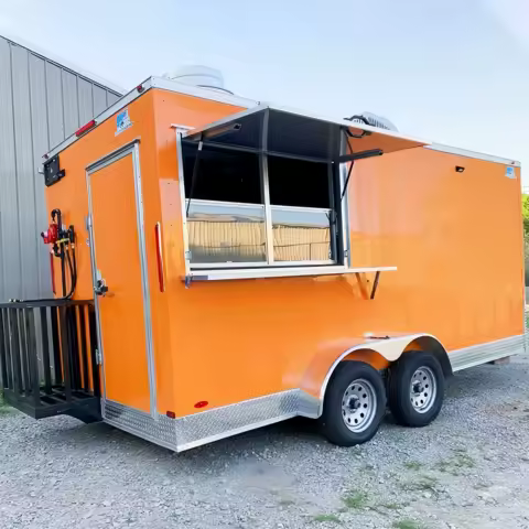 Customzied Food Truck Trailer with Full Kitchen Tent Caravan High Quality Food Truck Taco Crepe Pizza Cart