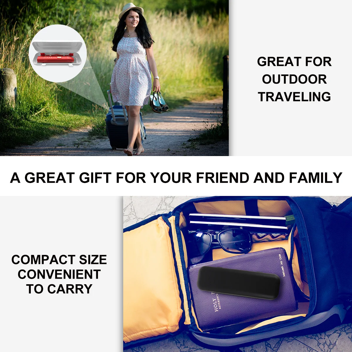 

2Pcs Electric Toothbrush Travel Case Compact Storage Box Protective Holder for Electric Toothbrush Head and Device Outdoor Use