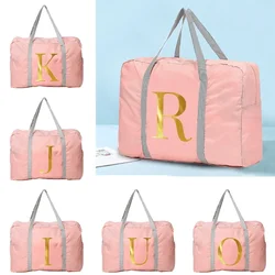 Tote Bags Travel Bags Duffle Bag Women Handbags Clothes Organizers Letter Pattern Series Durable Folding Overnight Weekend Bag