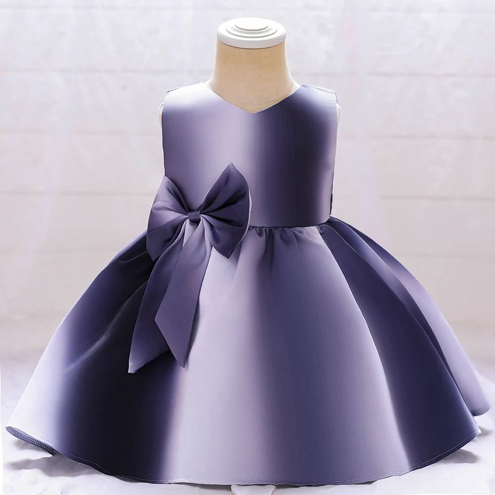 Colorful Baby Flower Tutu Gown Wedding Party Bow Princess Girl Dress Inafnt Pink 1st Birthday Formal Gala Kids Clothes Vestidos