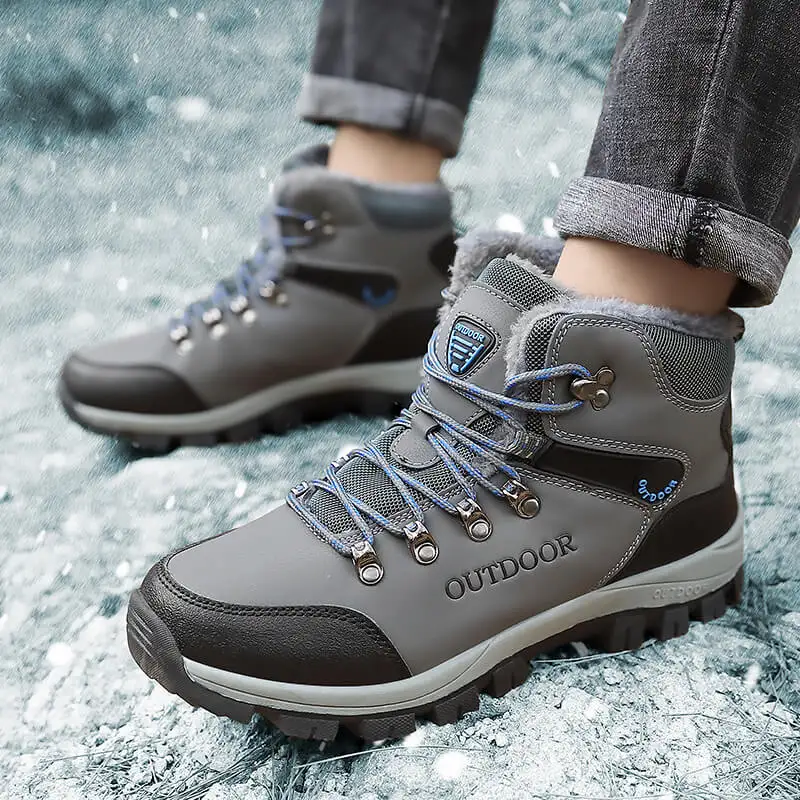 

Mens Leather Shoes lace up Winter Thickened Men's Cotton Shoes high top Men Casual Comfort Sneakers Snow Boots Men Leather Shoes
