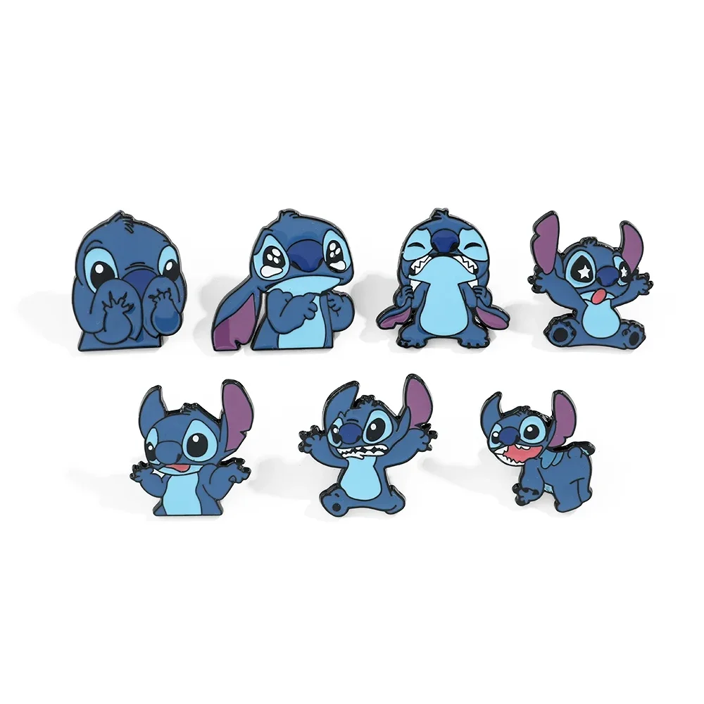 7 Pcs Creative Lilo&Stitch Brooch Personalized Stitch Enamel Pin Backpack Clothing Jewelry Metal Badge Accessories Gift