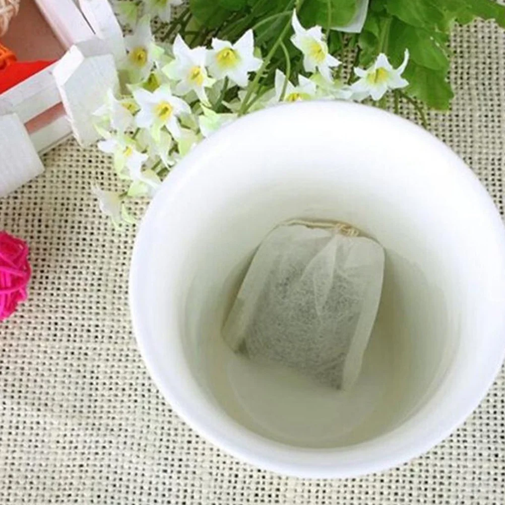 

300Pcs Disposable Non-Woven Tea Bags Drawstring Filter Bags for Loose Leaf Herbal Powder Coffee Infuser Bag for Decocting
