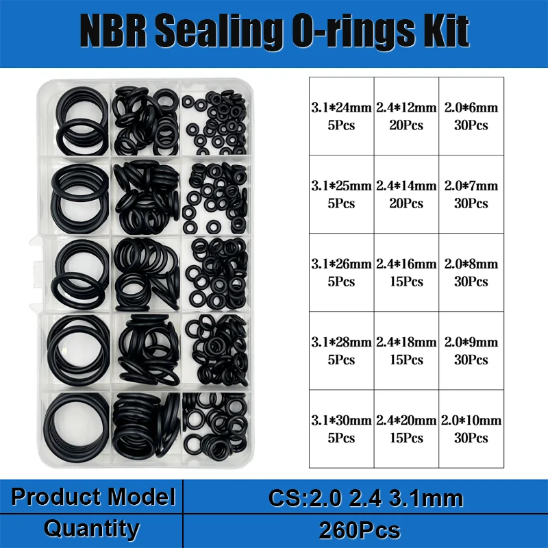 Gummi O Ring Dichtung Unterlegscheibe Sanitär Dichtung Ölbeständig Oring Automobil Sanitär Wasserhahn Wasser Reparatur Schwarz NBR Dichtung O-Ring – Detail 14