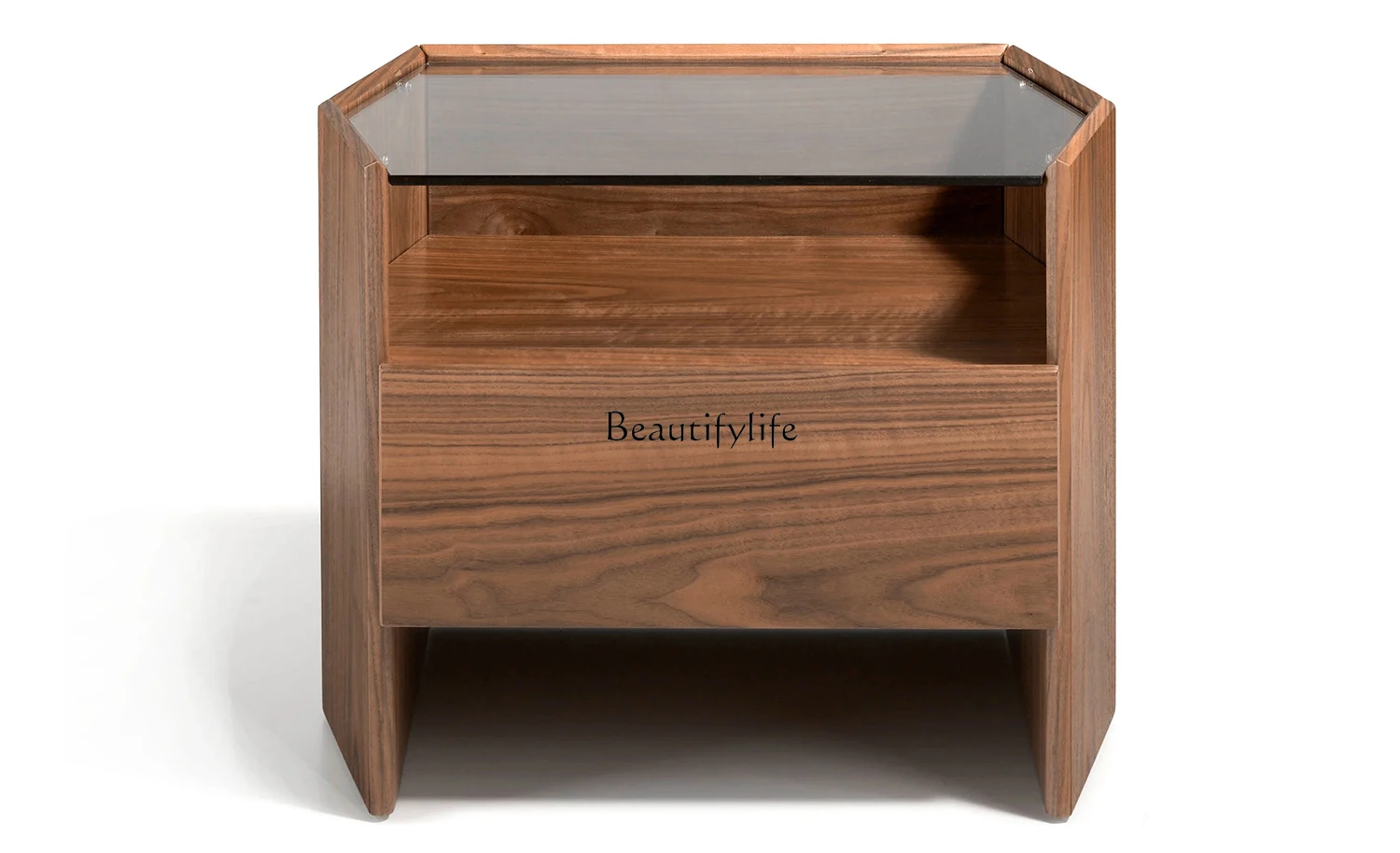 

Italian Minimalist North American Black Walnut Modern Minimalist Bedside Cabinet Locker