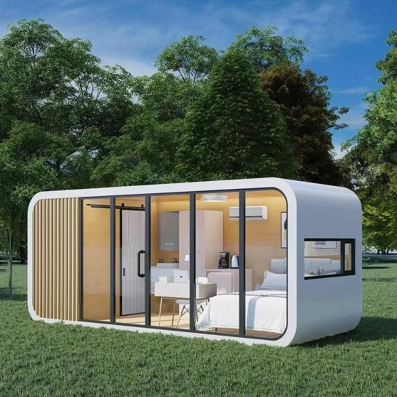 Black and White Luxury Multifunctional Modular  Cabin Container House Prefabricated House Module for Office Meetings