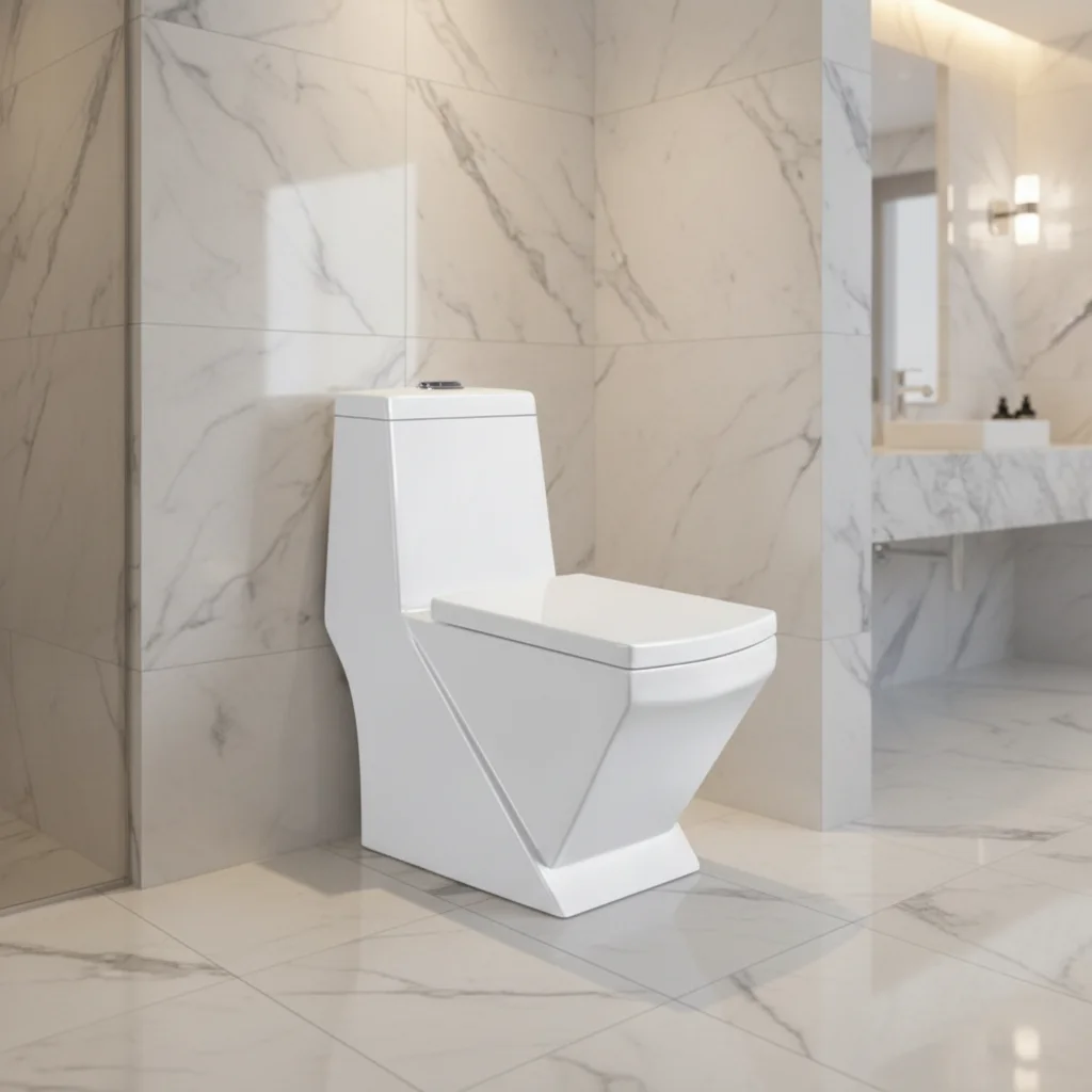 Modern Chinese One-Piece Ceramic Water Closet For Hotels Dual-Flush S-Trap Toilet Set For Chinese Girl