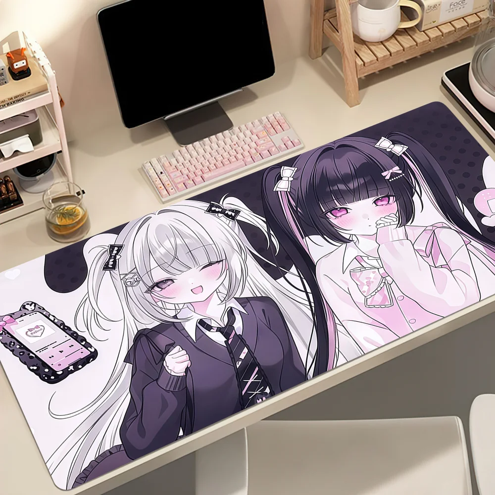 Cute Mine-style Girls Mouse Pad Large Non-slip Lockedge Desktop Computer Desk Mat Keyboard Writing MousePad Office Gamer Student