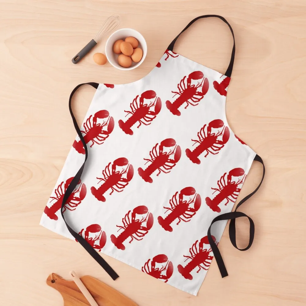 Red Lobster Repeating Pattern Apron bib Women Kitchen'S For Women Apron