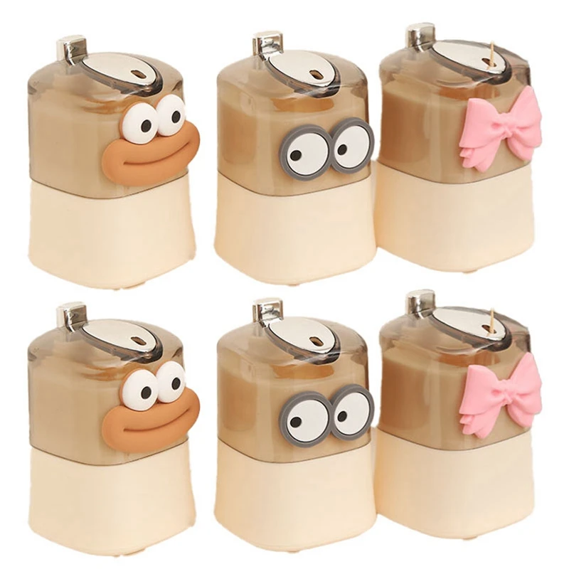 

6PCS Toothpick Holders Automatic -Up Toothpick Storage Organizers Restaurant Toothpick Box Living Room Table Decor