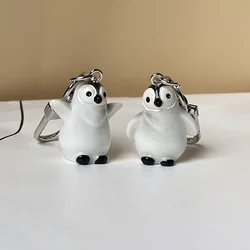 Cute 3D Small Penguin Animal Keychains Key Ring For Women Men Kids Gift Resin Kawaii Pet Pendant Bag Airpods Box Car Key Jewelry