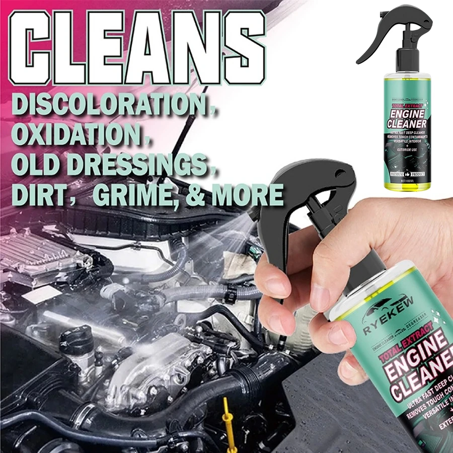 Powerful Engine Bay Cleaner - Heavy Oil Grease & Dust Remover, Deep Decontamination, Engine Shine Protector, Polishing Care