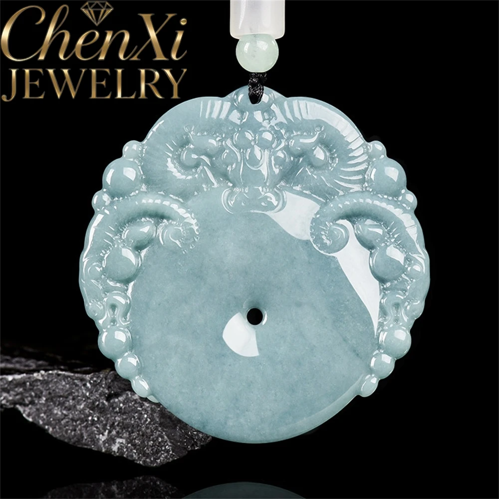 High-End Natural Ice-Colored Blue Water Jadeite Three-Sheep Peace Charm Pendant Luxury Quality Fashion Fine Jewelry Exquisite