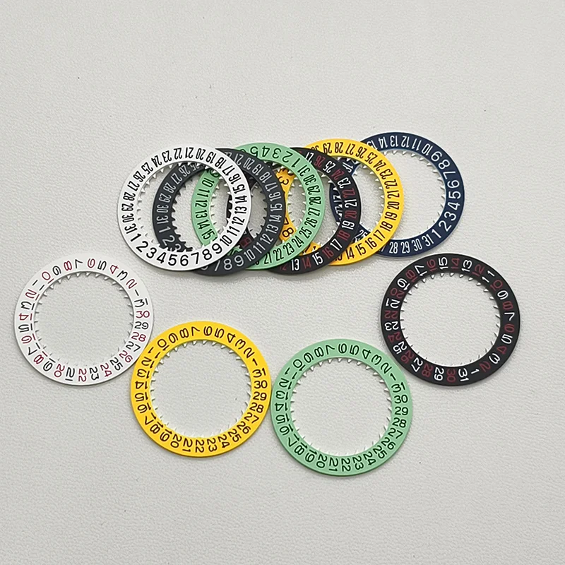 NH35 Date Dial Fits For NH35 NH36 NH34 Movement SKX007 SKX009 Red Blue Black Automatic Mechanical Movt Day Date Dial Wheel