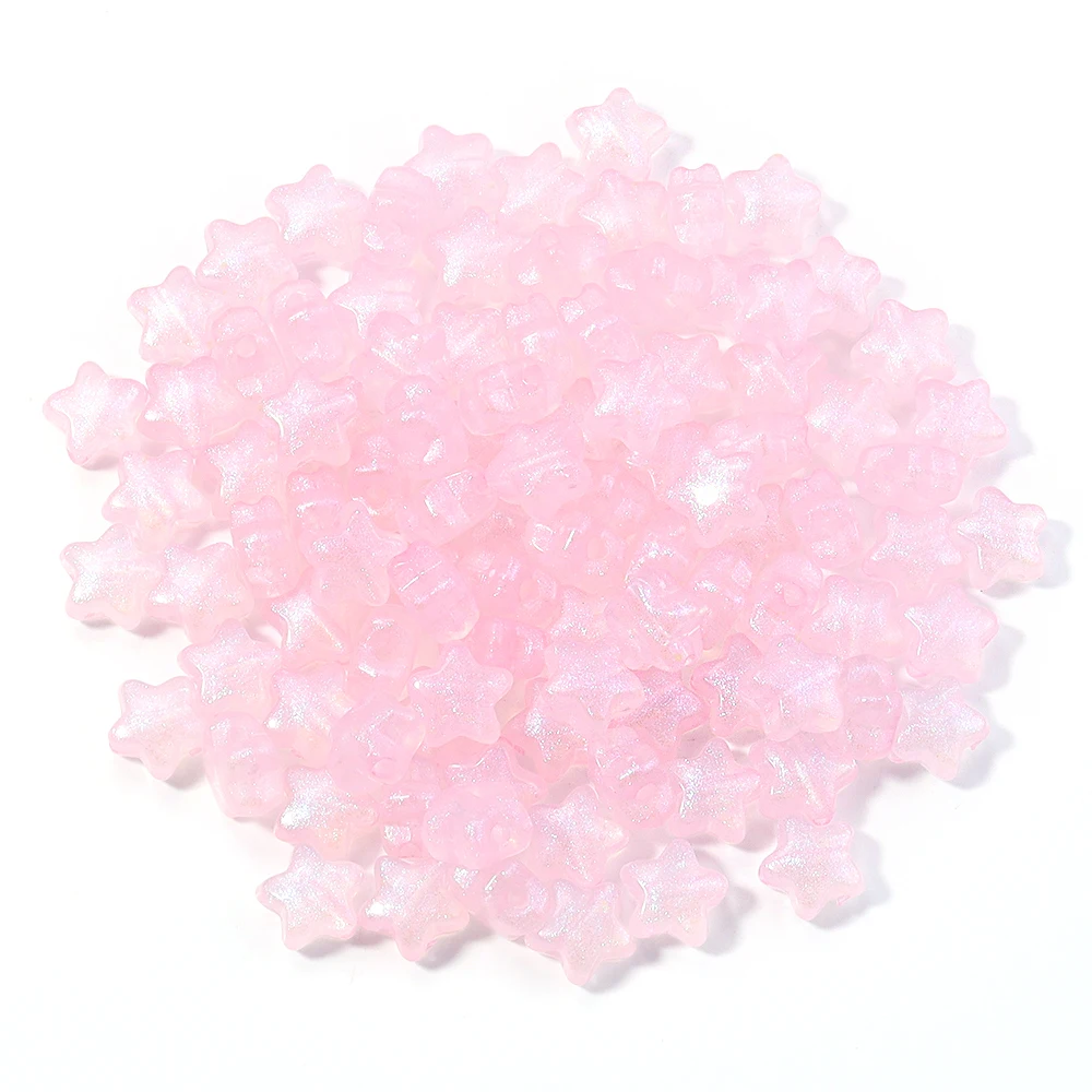 100 teile/los Transparent Acryl Stern Perlen 10mm Funkelnden fünfzackigen Stern Perlen Lose Spacer Perlen Für DIY Schmuck Machen