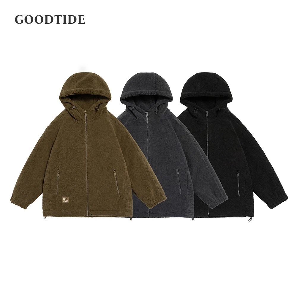 

Fashion Men's Sherpa Hooded Jacket 2025 Winter New 90 White Duck Down Filled Solid Color Casual Sports Warm Top Hoodie