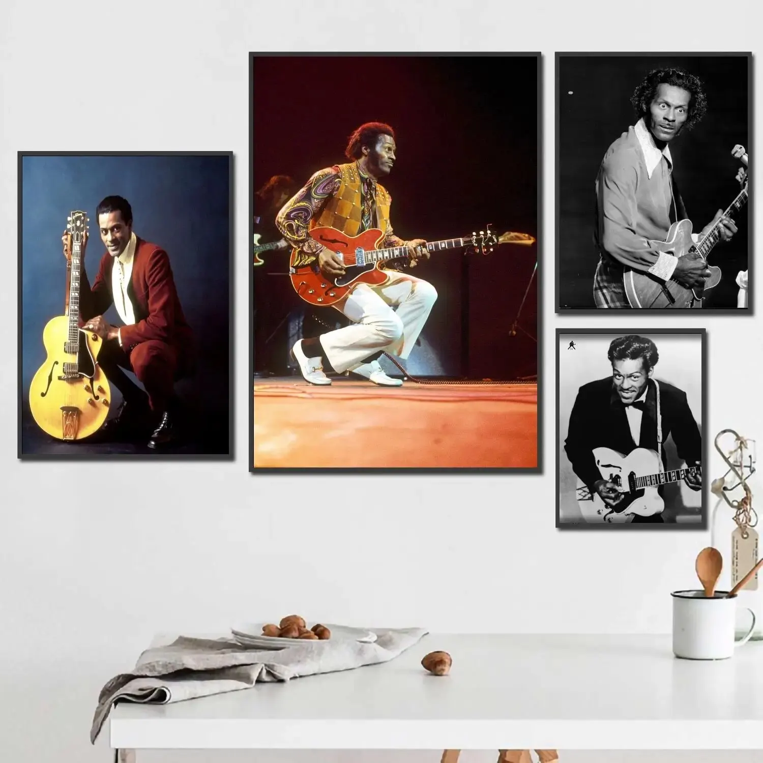 Chuck Berry Band x Decorative Canvas Poster  Room Bar Cafe Decor  Gift Print Art Wall Paintings for Home