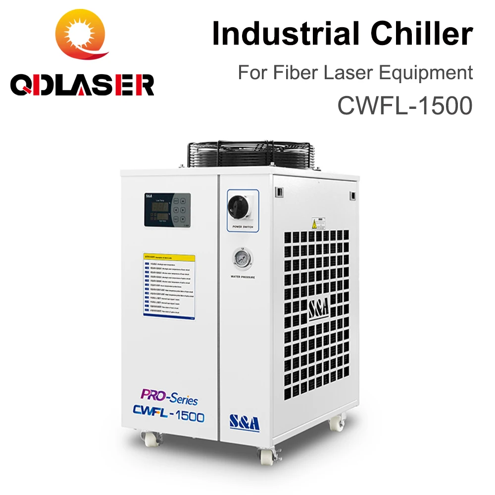 

QDLASER CWFL-1500 S&A Industry Air Water Chiller AC 220-240V Voltage 50/60Hz for Fiber Laser Engraving Cutting Machine