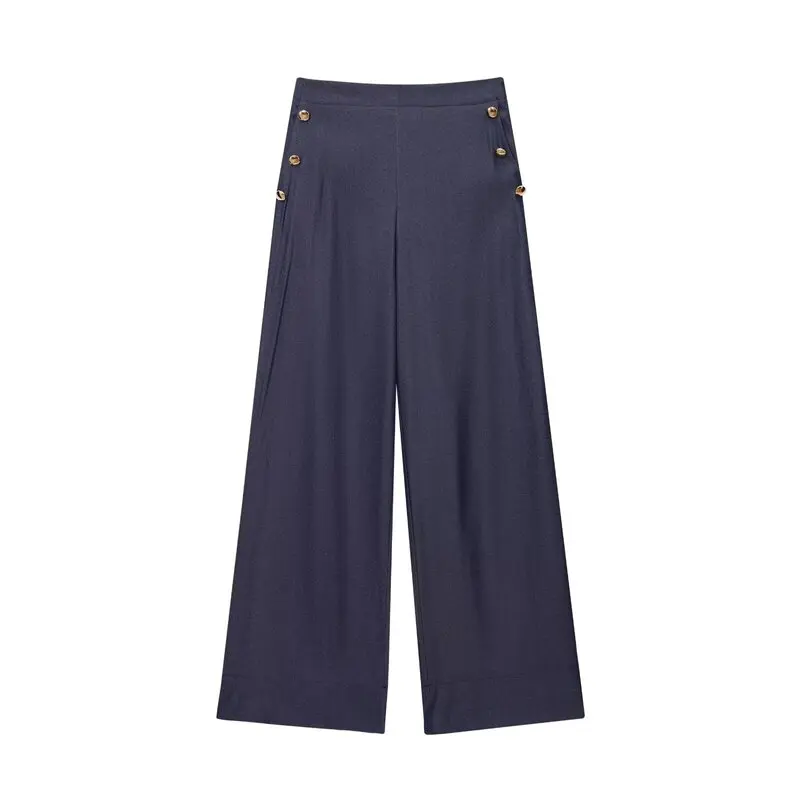 New Summer 2025 Women's Faion Linen Vest Tank Top Long Pants Tee Piece Set V Ne Svel Button up European Sle